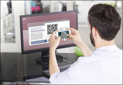 Scanning the QR code in portal login. 